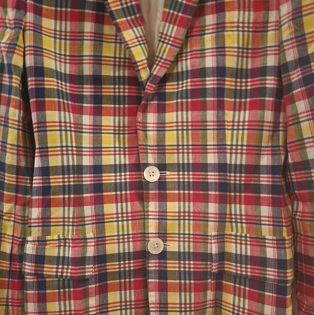 Vintage Ralph Lauren RRL Double RL Madras Plaid Blazer Sz 4 Excellent Condition - Picture 9 of 13